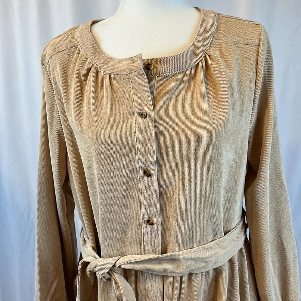 NWT - Simply Southern Tiered Corduroy Dress with Tie Belt, Size L. - Picture 2 of 6